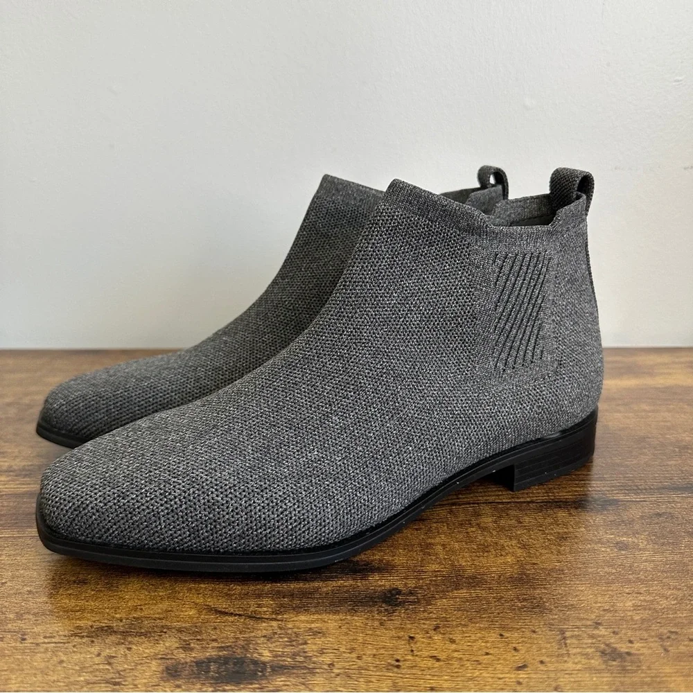 Vivaia Boots Gray 40 Chelsea‎ Ryan Square Toe Water Repellent Size 9 Stretch